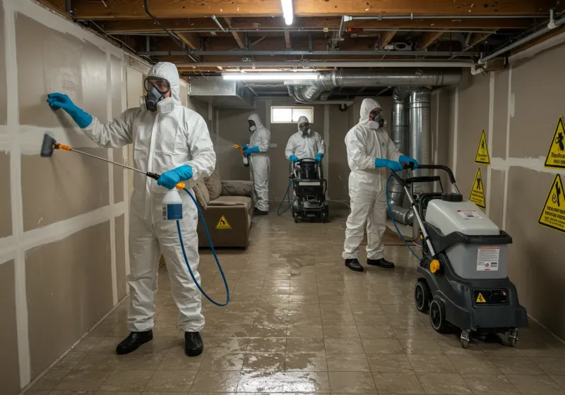 Basement Moisture Removal and Structural Drying process in El Cajon, CA